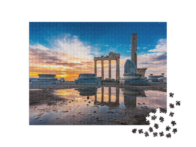Puzzle 1000 Teile „Der Apollo-Tempel in der Stadt Side in der Provinz Antalya“