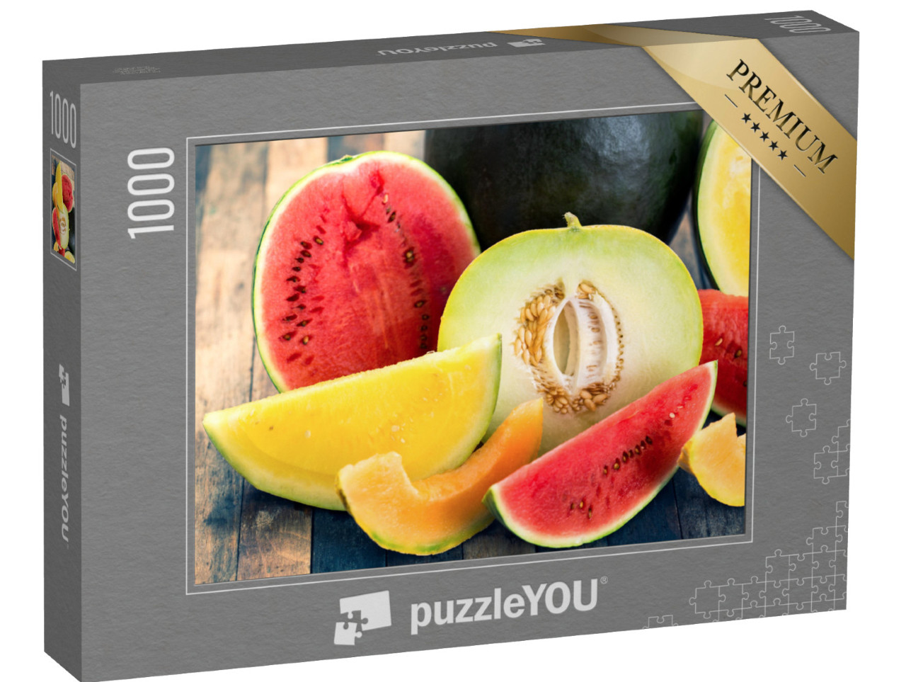 Puzzle 1000 Teile „Köstliche Melonen, frisch aufgeschnitten“