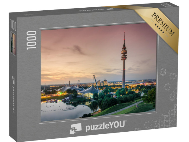 Puzzle 1000 Teile „Sonnenuntergang im Olympiapark München“