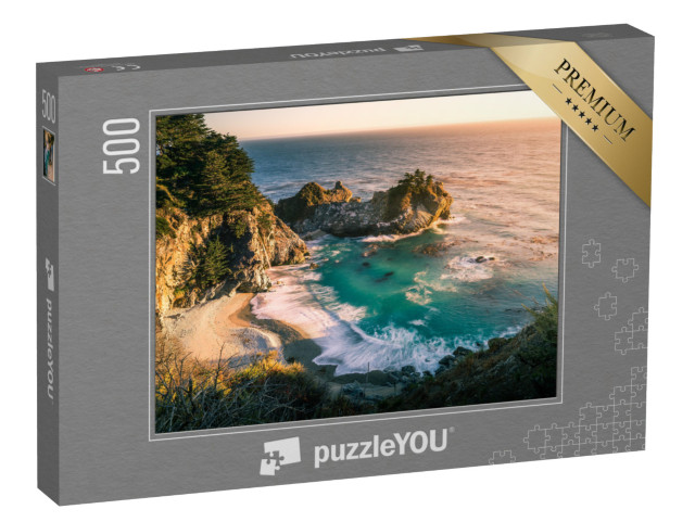 Puzzle 500 Teile „Sonnenuntergang, Big Sur an der California State Route 1“