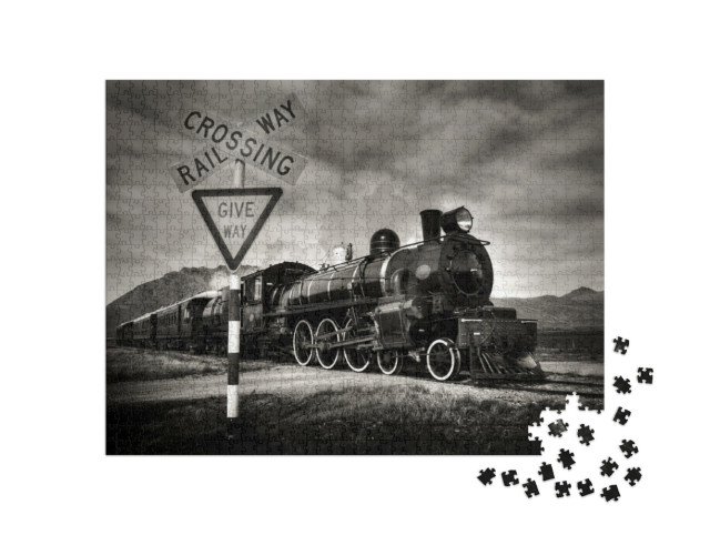 Puzzle 1000 Teile „Alte Dampflokomotive, Kingston, Neuseeland“