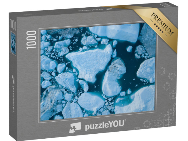 Puzzle 1000 Teile „Eisberge vom schmelzenden Gletscher, Eisfjord, Ilulissat, Grönland“