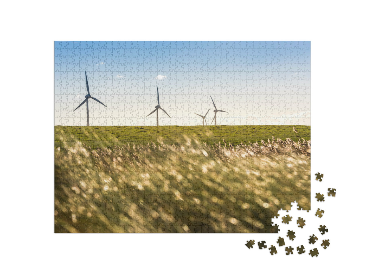 Puzzle 1000 Teile „Windräder an der Küste der Ostseeinsel Fehmarn“