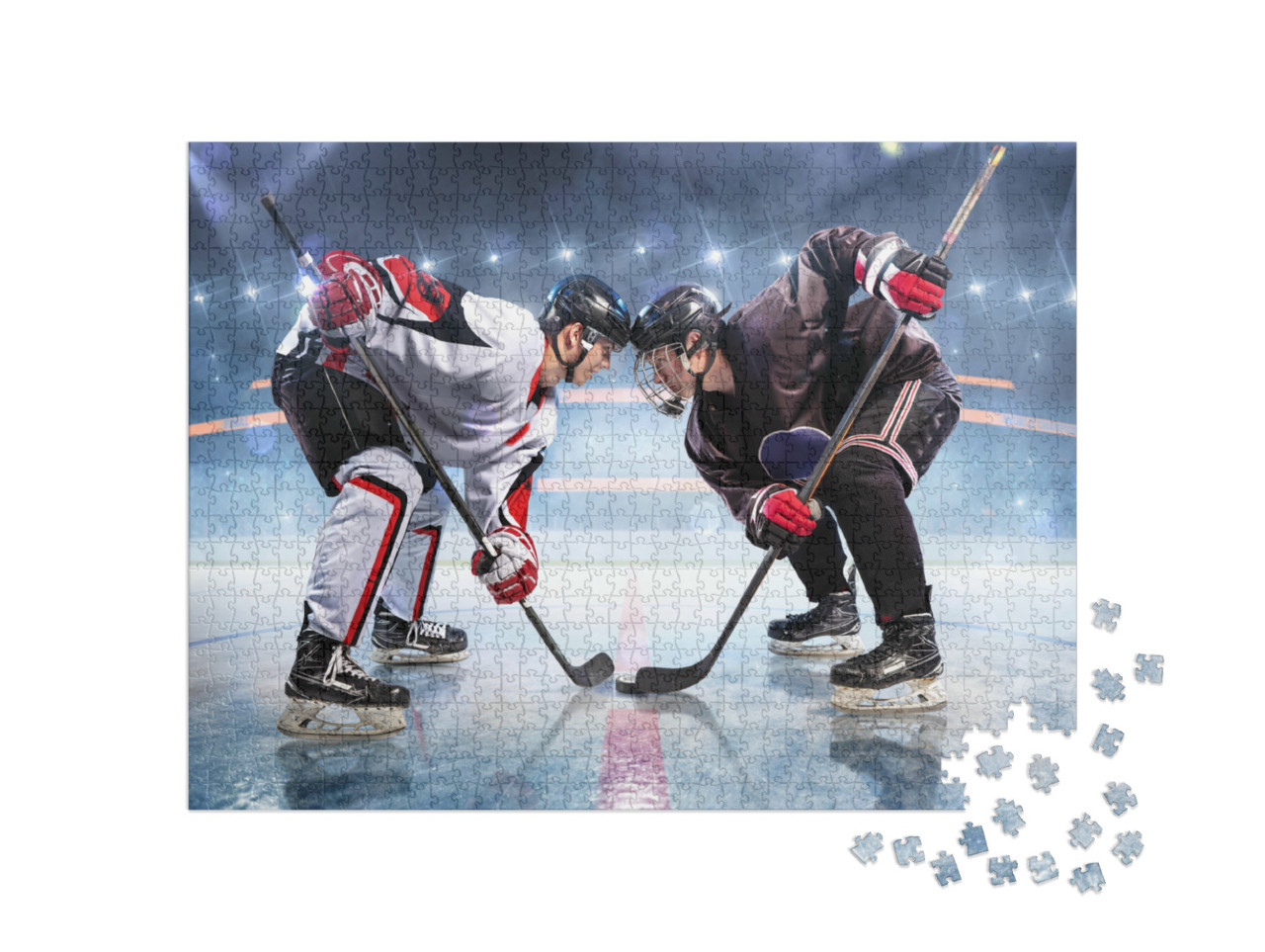 Puzzle 1000 Teile „Eishockeyspieler, voll konzentriert“