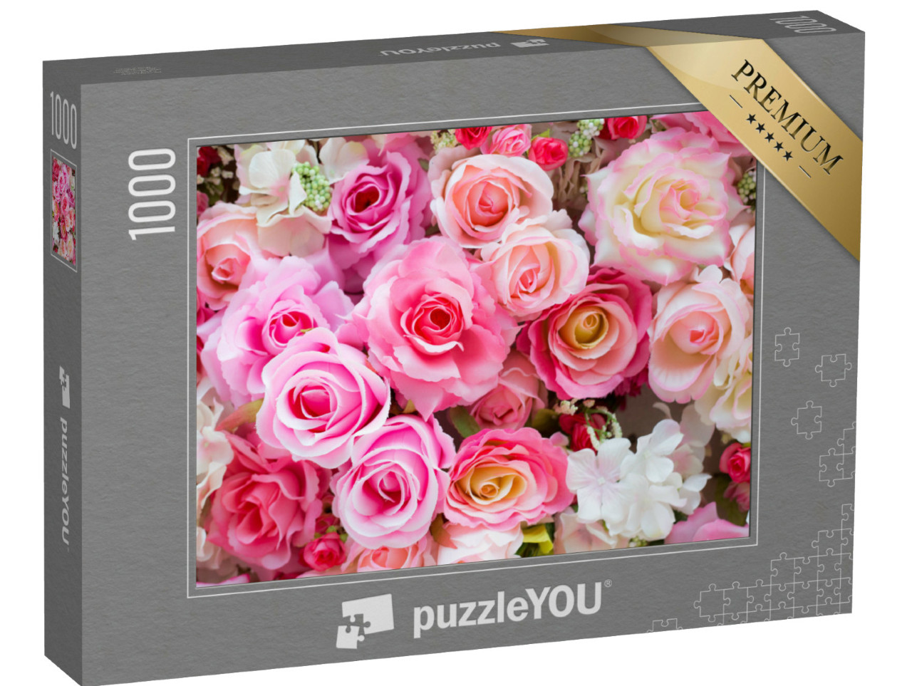 Puzzle 1000 Teile „Ein Strauß rosafarbener Rosen“