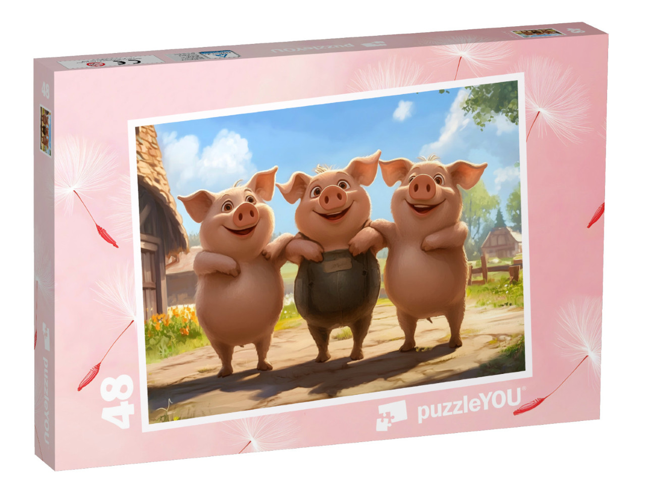 Puzzle 48 Teile „Schweinchen-Schabernack“