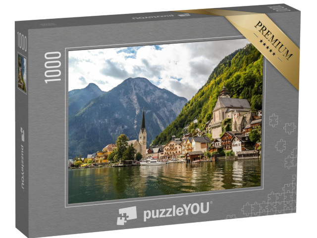 Puzzle 1000 Teile „Panorama von Hallstadt, Österreich“