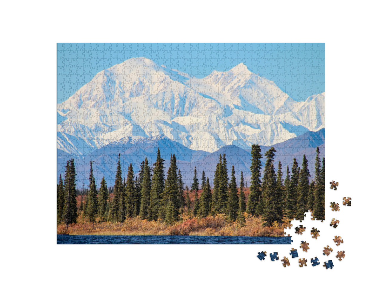 Puzzle 1000 Teile „Denali, der höchste Berg Nordamerikas, Alaska“