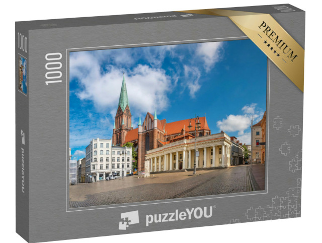 Puzzle 1000 Teile „Marktplatz und Dom von Schwerin, Deutschland“