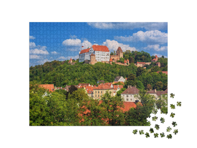 Puzzle 1000 Teile „Burg Trausnitz über der Altstadt von Landshut, Bayern“