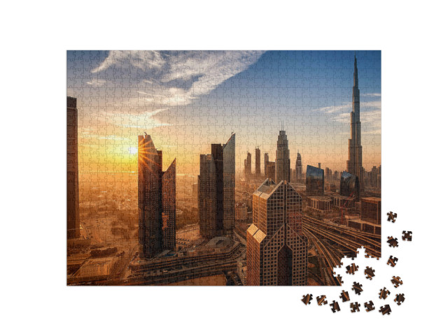 Puzzle 1000 Teile „Dubai bei Sonnenaufgang“