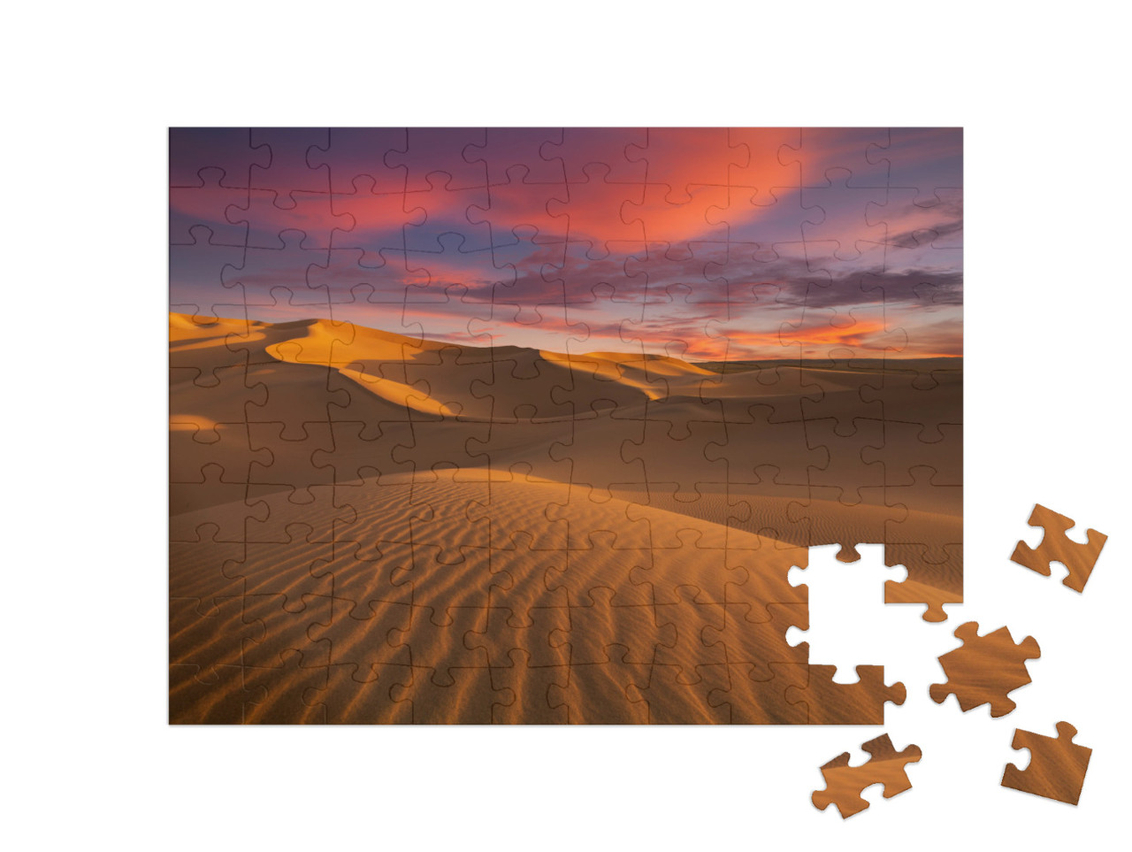 Puzzle 100 Teile „Sanddünen in der Wüste Sahara“