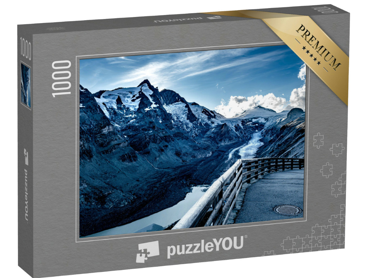 Puzzle 1000 Teile „Blick auf Kaiser Franz Josef im Nationalpark Hohe Tauern mit Großglockner“