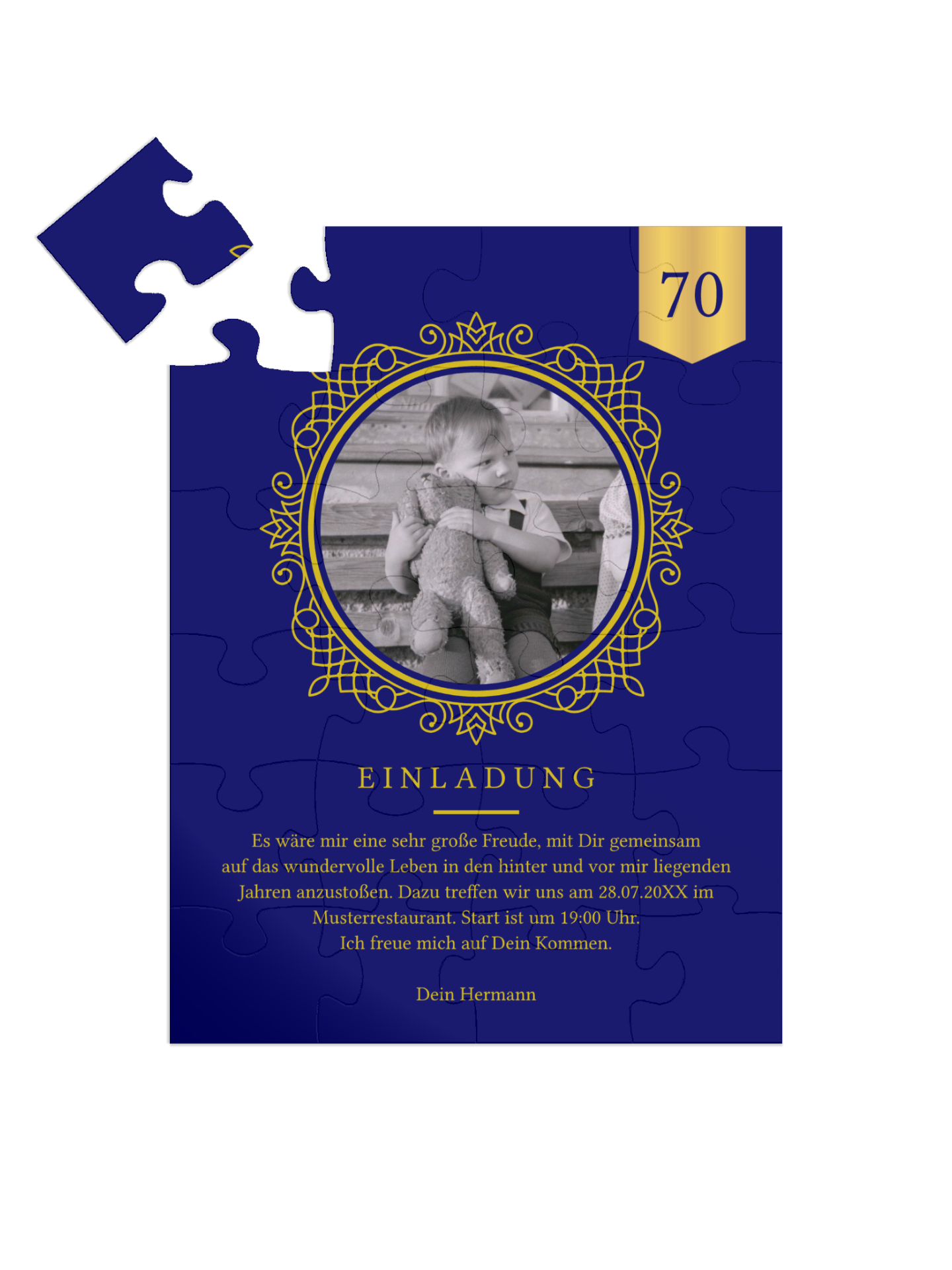 "Flourish 70" in Hochformat nachtblau