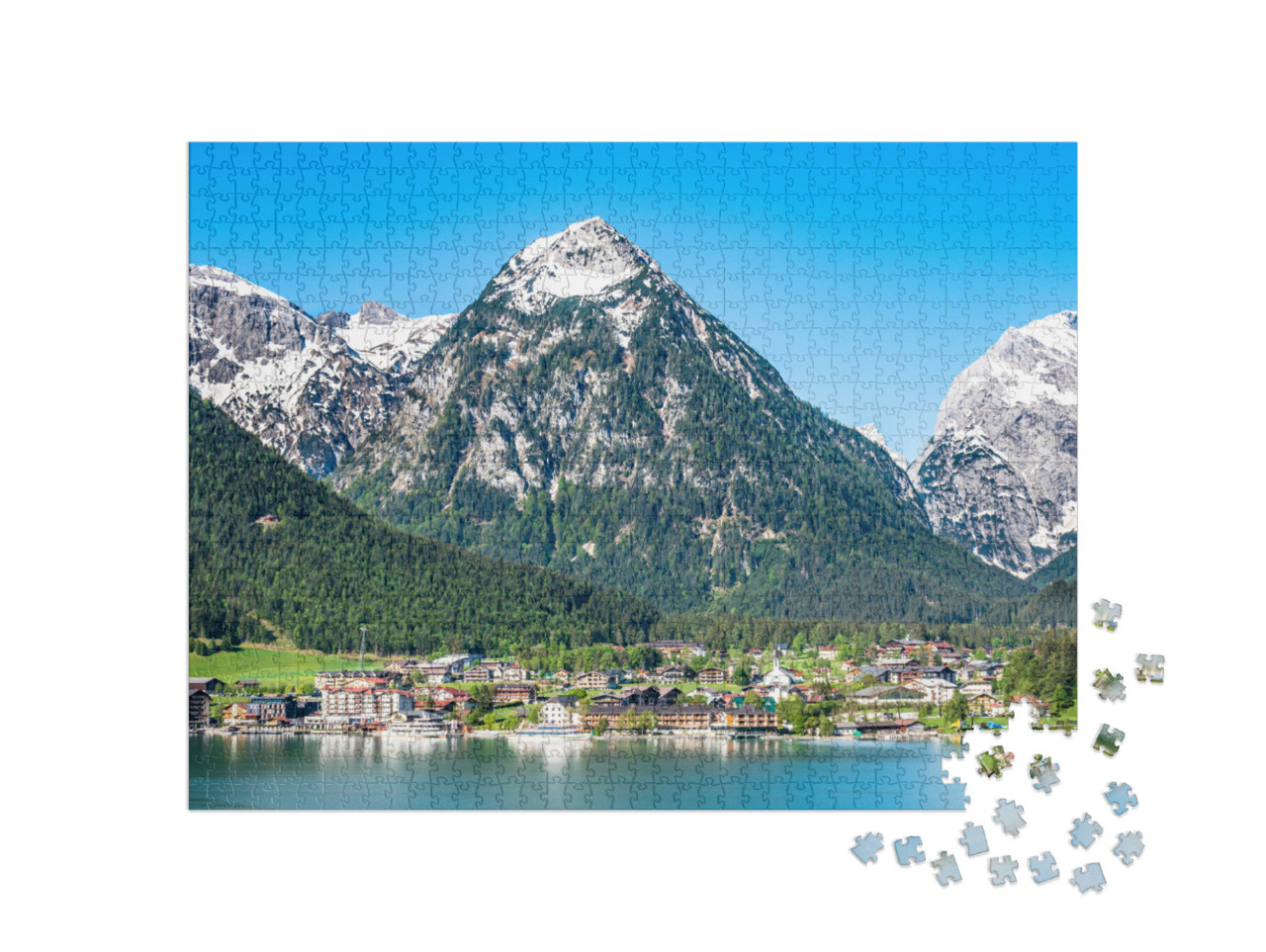 Puzzle 1000 Teile „Bergpanorama über Pertisau am Achensee, Österreich“