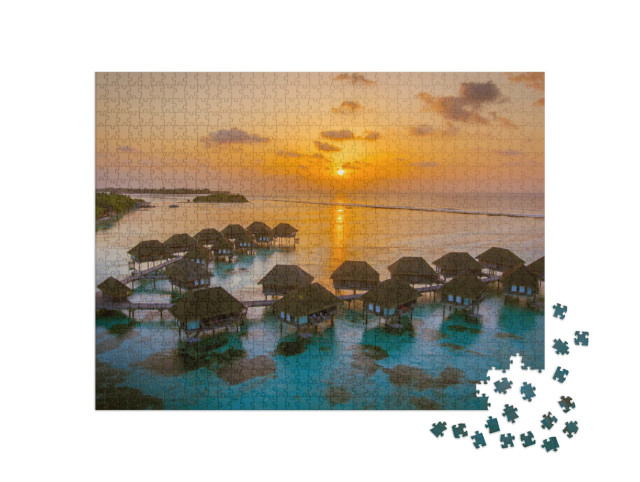 Puzzle 1000 Teile „Paradiesische Abendstimmung, Malediven“
