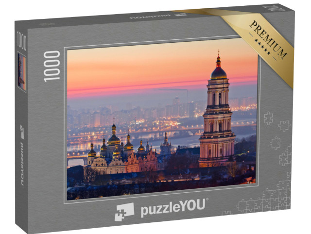 Puzzle 1000 Teile „Sonnenaufgang an der Kiew-Pechersk Lawra, Ukraine “