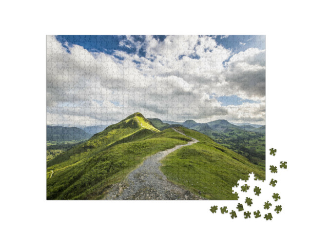 Puzzle 1000 Teile „Blick auf die Catbells-Hügelspitze im Lake District, England“