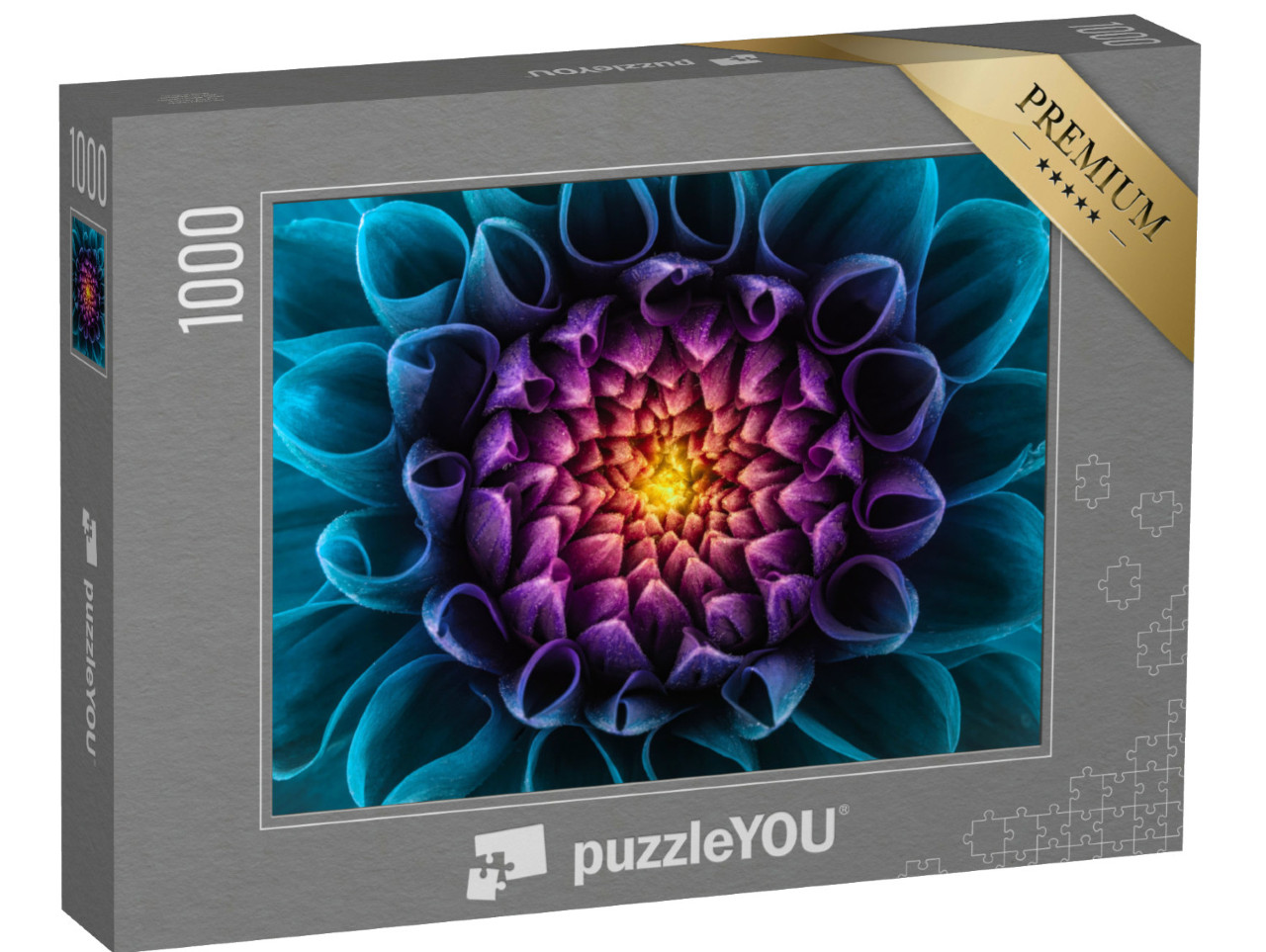 Puzzle 1000 Teile „Lila und blaue Chrysanthemen“