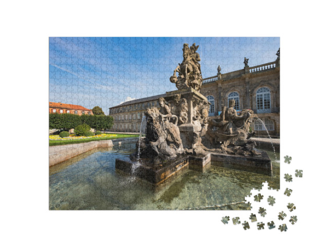Puzzle 1000 Teile „Springbrunnen vor dem Schloss Bayreuth, Deutschland“