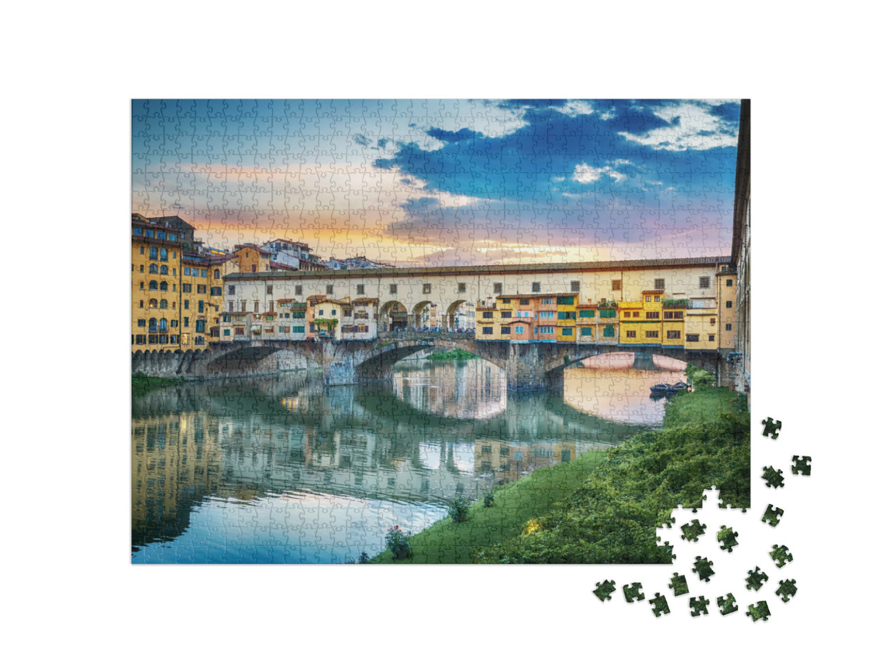 Puzzle 1000 Teile „Ponte Vecchio auf dem Fluss Arno in Florenz, Italien“