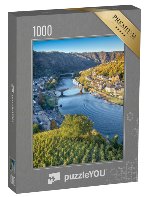 Puzzle 1000 Teile „Moseltal bei der Stadt Cochem, Weinberge, Deutschland“