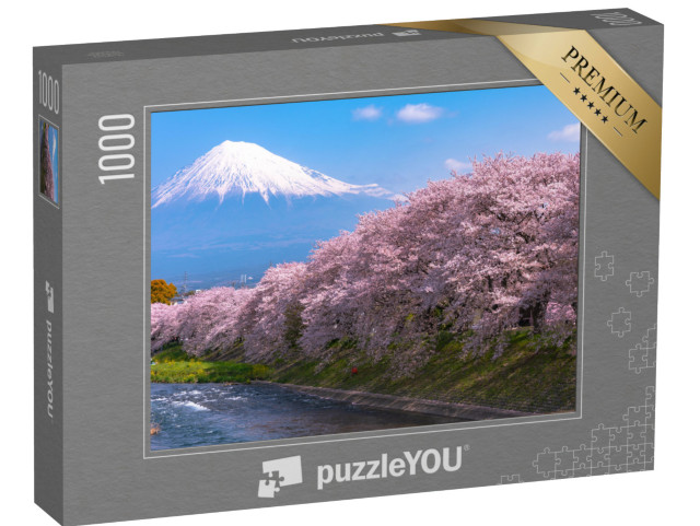 Puzzle 1000 Teile „Kirschblüte am Fuji, Japan“