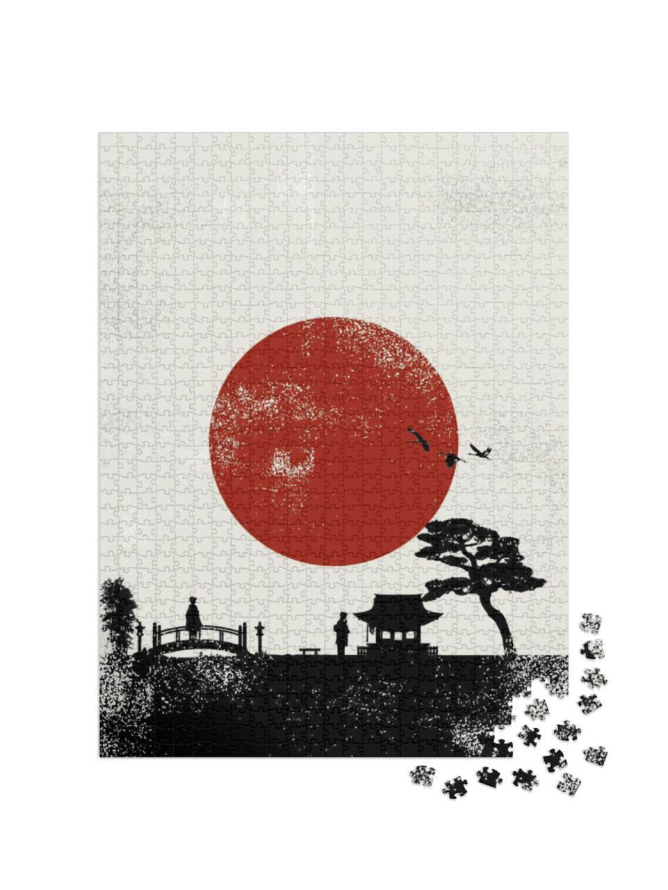 Puzzle 1000 Teile „Japan Landschaftsposter, Vektor“