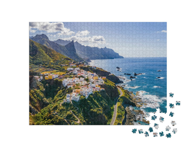 Puzzle 1000 Teile „Wunderschönes Küstendorf auf Teneriffa, Kanarische Inseln“
