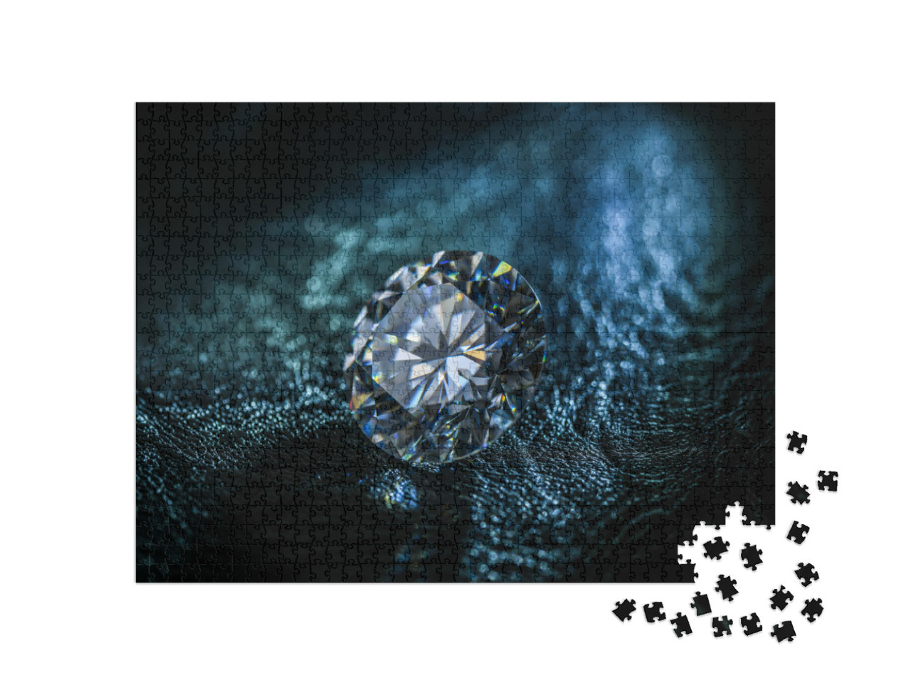 Puzzle 1000 Teile „Rundschliff-Diamant und blaues Licht“