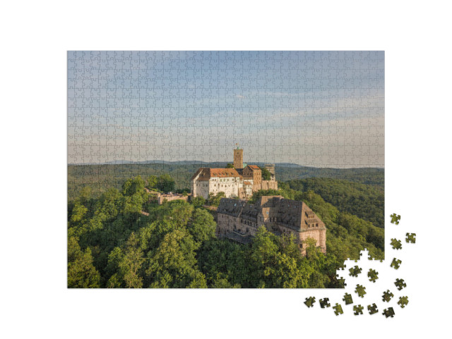 Puzzle 1000 Teile „Luftaufnahme der Wartburg nahe Eisenach“